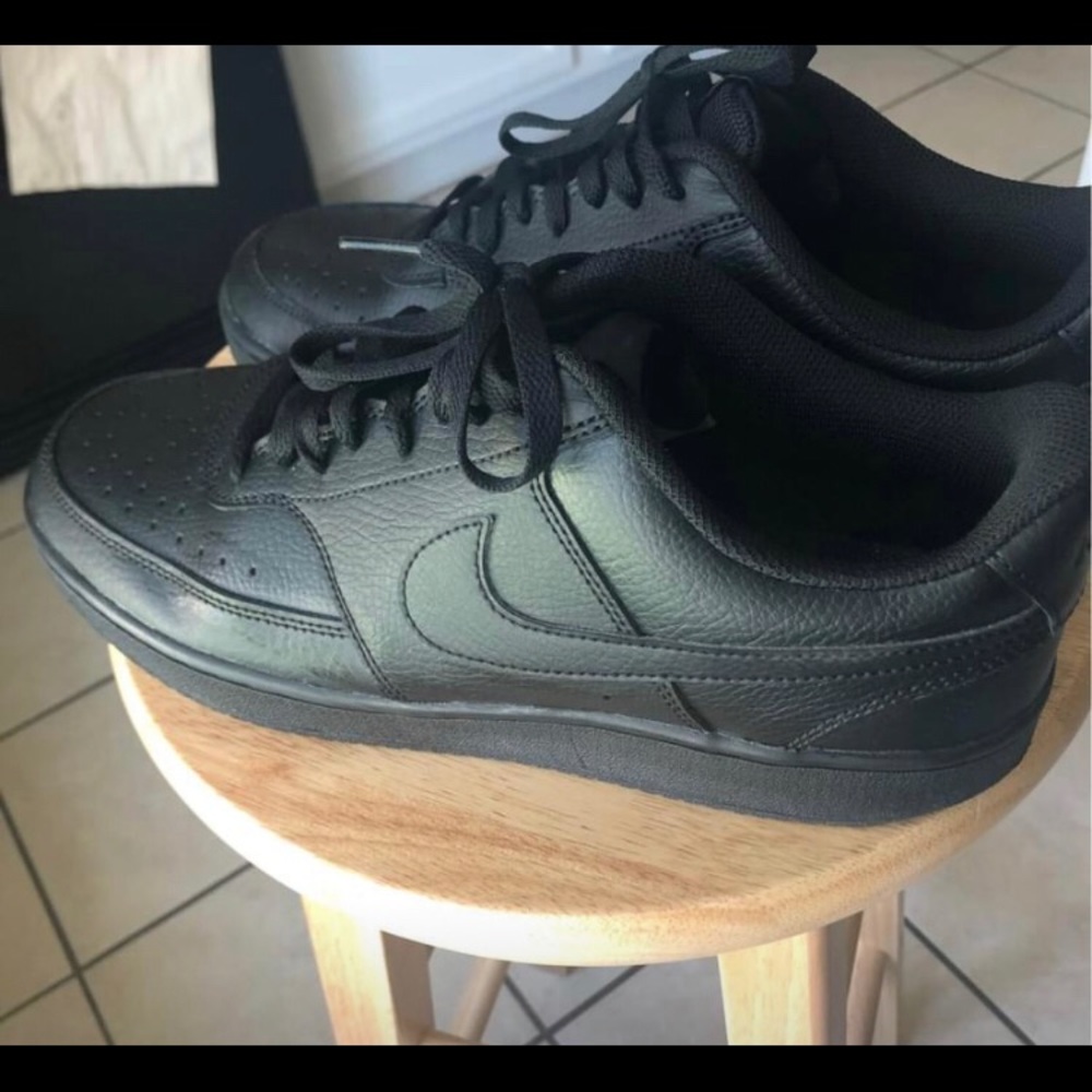 Nike NIKE Men’s Court Vision Mid Sneakers Size 10.5 Color Black Leather